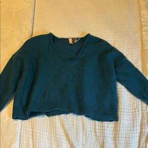 Pilcro Deep Teal Cashmere Sweater